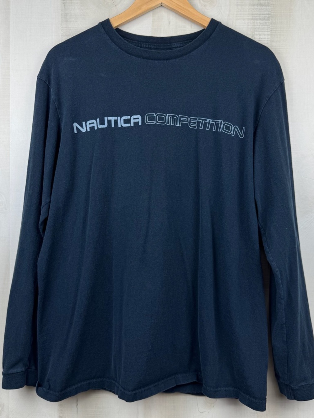 Vintage 1990s Nautica Competition Men’s Long Sleeve Graphic Print T-Shirt Medium
